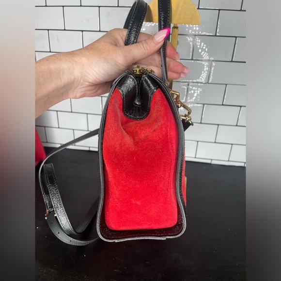 Gucci red suede small Ophidia top handle two way w/ Entrupy COA - Picture 5 of 8